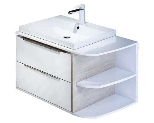 Тумба с раковиной белый глянец/дерево 80 см IDDIS Calipso CAL80WRi95K