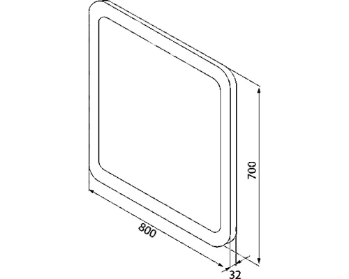 Зеркало 80x70 см белый матовый IDDIS Edifice EDI8000i98