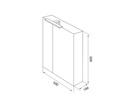 Зеркальный шкаф 50x60 см ясень шимо R IDDIS Mirro MIR5002i99