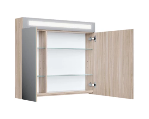 Зеркальный шкаф 80x70 см ясень шимо R IDDIS Mirro MIR80N2i99