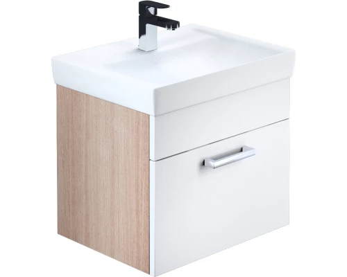 Тумба с раковиной белый глянец/дерево 50 см IDDIS Mirro MIR50W0i95K