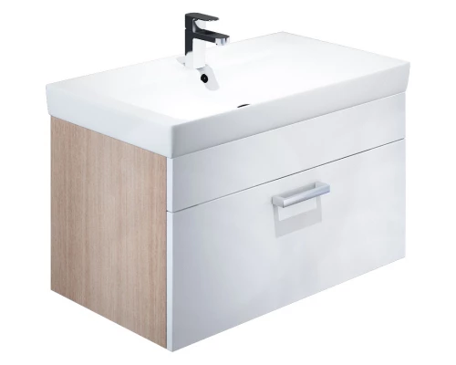 Тумба с раковиной белый глянец/дерево 80 см IDDIS Mirro MIR80W2i95K