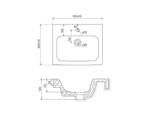 Тумба с раковиной белый глянец/дерево 50,5 см IDDIS Sena New NSE50W1i95K