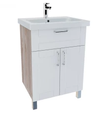 Тумба с раковиной белый глянец/дерево 60,5 см IDDIS Sena New NSE60W2i95K