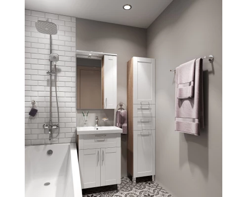 Тумба с раковиной белый глянец/дерево 60,5 см IDDIS Sena New NSE60W2i95K