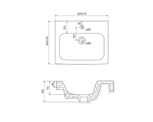 Тумба с раковиной белый глянец/дерево 60,5 см IDDIS Sena New NSE60W2i95K