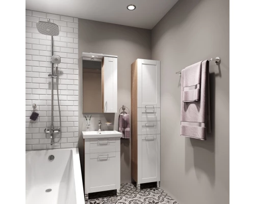 Зеркальный шкаф 50x83,9 см белый глянец/дерево R IDDIS Sena SEN5000i99