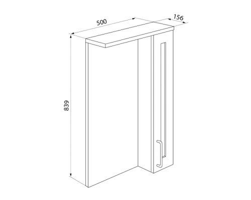 Зеркальный шкаф 50x83,9 см белый глянец/дерево R IDDIS Sena SEN5000i99