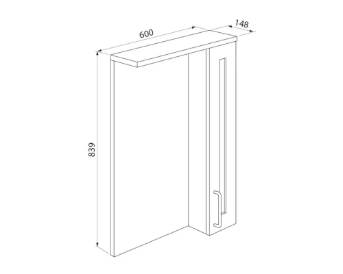Зеркальный шкаф 60x83,9 см белый глянец/дерево R IDDIS Sena SEN6000i99