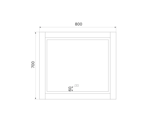 Зеркало 80x70 см белый матовый IDDIS Oxford ЗЛП110