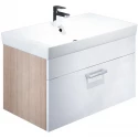 Тумба с раковиной белый глянец/дерево 80 см IDDIS Mirro MIR80W0i95K Тумба с раковиной белый глянец/дерево 80 см IDDIS Mirro MIR80W0i95K