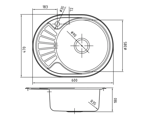 Кухонная мойка полированная сталь IDDIS Suno SUN60PRI77