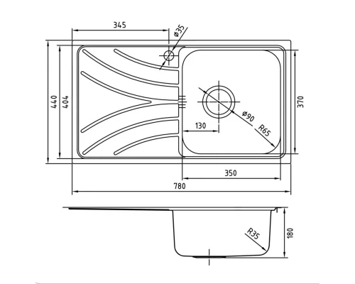 Кухонная мойка полированная сталь IDDIS Arro ARR78PRi77