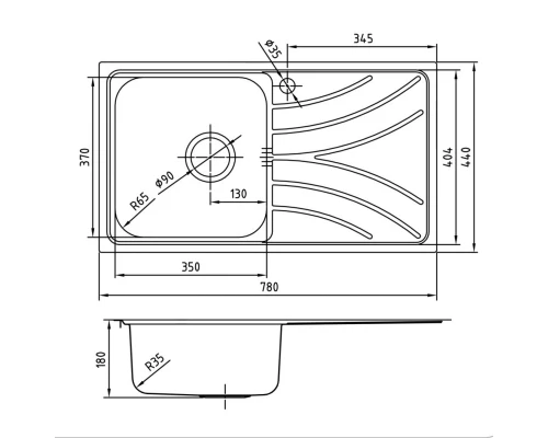 Кухонная мойка шелк IDDIS Arro ARR78SLi77
