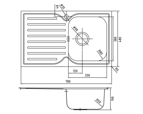Кухонная мойка шелк IDDIS Strit STR78SRi77