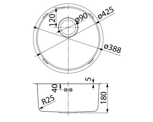 Кухонная мойка IDDIS Edifice графит EDI42G0i77