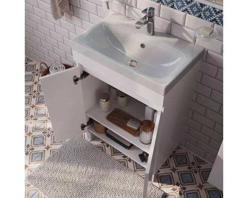 Тумба с раковиной белый матовый 60,5 см IDDIS Zodiac ZOD6CDFi95K