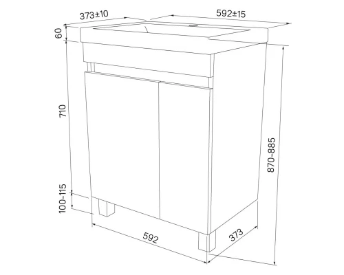 Тумба белый матовый 59,2 см IDDIS Zodiac ZOD6CDFi95