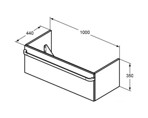 Тумба белый глянец 100 см 1 ящик Ideal Standard Tonic II R4304WG