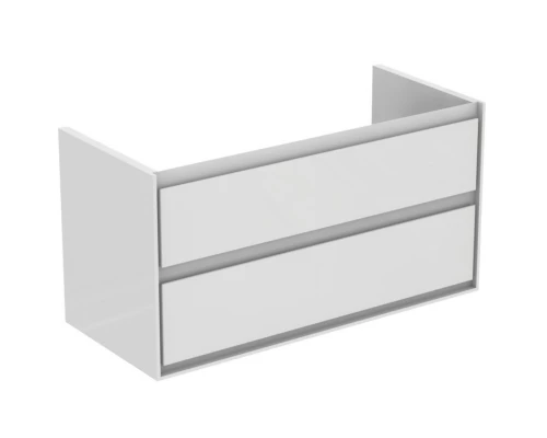 Тумба белый глянец/белый матовый 100 см 2 ящика Ideal Standard Connect Air E0821B2