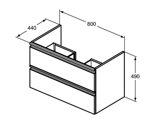 Тумба черный матовый 80 см Ideal Standard Tesi T0051ZT