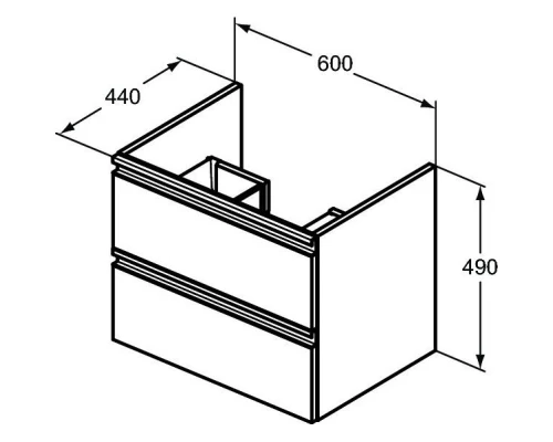 Тумба черный матовый 60 см Ideal Standard Tesi T0050ZT