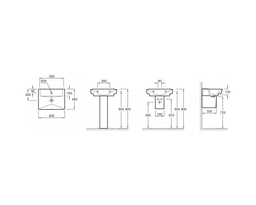 Раковина 60x46,5 см Jacob Delafon Reve E4802-00