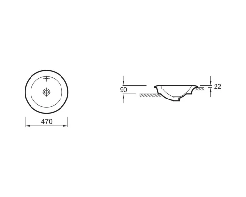 Раковина 47 см Jacob Delafon Ronde E1184-00