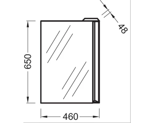 Зеркало с флуоресцентной подсветкой справа 46x65 см Jacob Delafon Reve EB581-NF