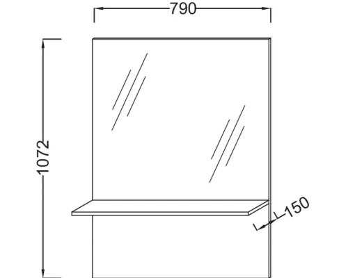 Зеркало с полкой розовой дерево 79х107,2 см Jacob Delafon Struktura EB1213-E13