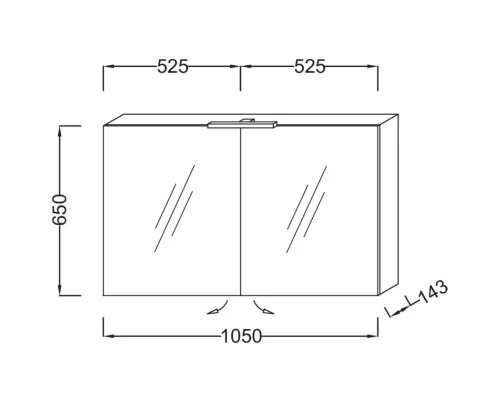 Зеркальный шкаф белый 105х65 см Jacob Delafon Odeon Up EB787RU-N18