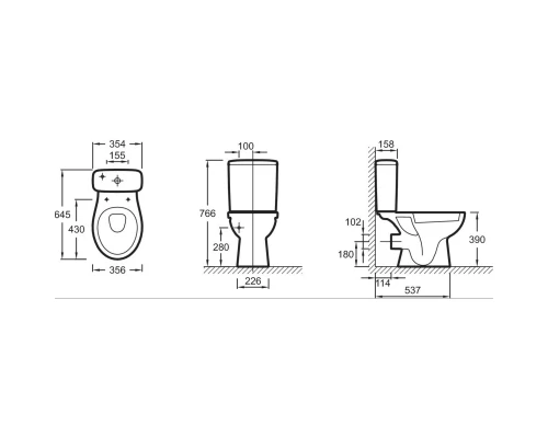 Бачок для унитаза 3/6 л  Jacob Delafon Patio ETB212-00