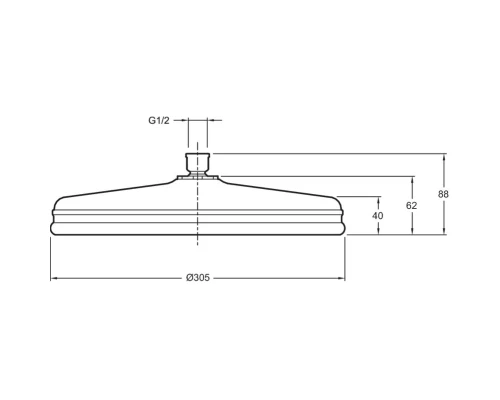Верхний душ 305 мм Jacob Delafon Katalyst E13694-CP