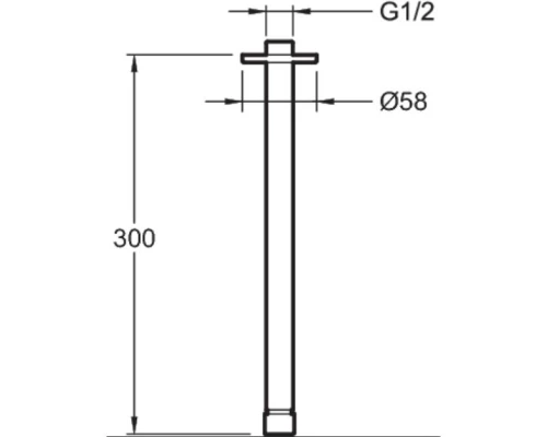Потолочный держатель для верхнего душа 300 мм Jacob Delafon E10043-CP