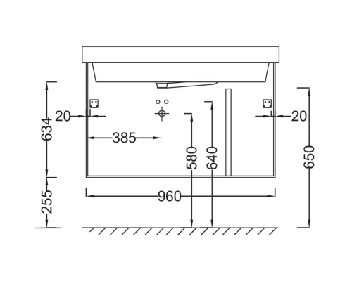 Тумба белый 96 см Jacob Delafon Soprano EB1334-N18