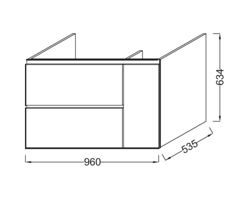 Тумба белый 96 см Jacob Delafon Soprano EB1334-N18
