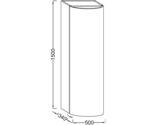 Подвесная колонна правосторонняя белый глянец Jacob Delafon Presquile EB1115D-G1C