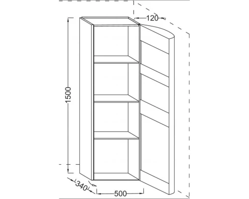 Подвесная колонна правосторонняя белый глянец Jacob Delafon Presquile EB1115D-G1C
