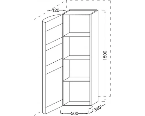 Подвесная колонна левосторонняя серый титан Jacob Delafon Presquile EB1115G-N21