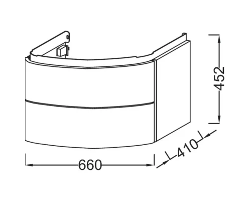 Тумба серый титан глянец 66 см Jacob Delafon Presquile EB1103-N21