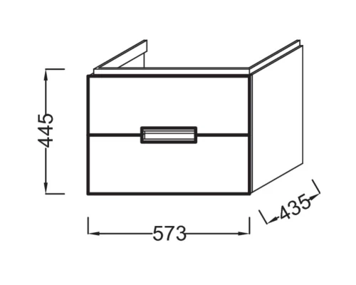 Тумба светло-коричневый глянец 57,3 см Jacob Delafon Reve EB1134-G80