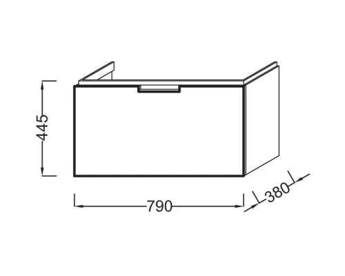 Тумба белый глянец 79 см Jacob Delafon Reve EB1131-G1C