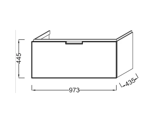 Тумба белый глянец 97,3 см Jacob Delafon Reve EB1132-G1C