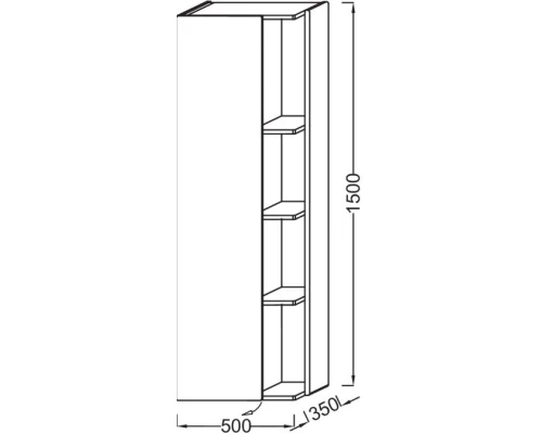 Подвесная колонна левосторонняя белый глянец Jacob Delafon Terrace EB1179G-G1C