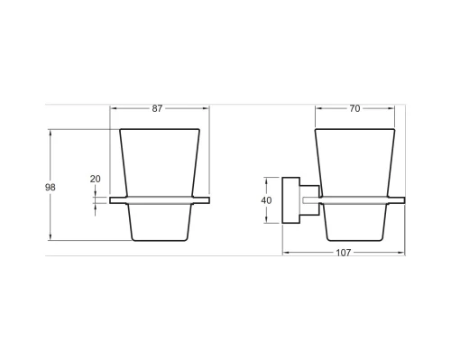 Стакан Jacob Delafon Eo E77866-CP