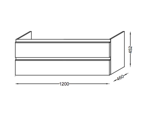 Тумба серый антрацит глянец 120 см Jacob Delafon Vox EB2021-RA-442