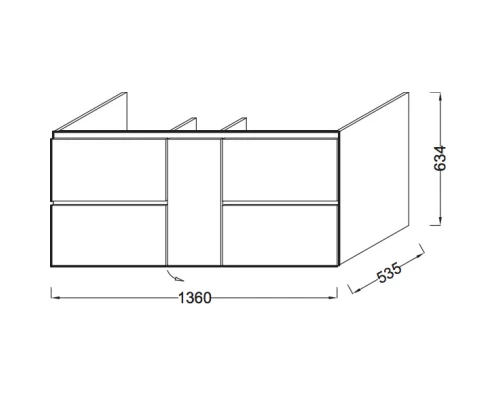 Тумба квебекский дуб 136 см Jacob Delafon Soprano EB1332-E10