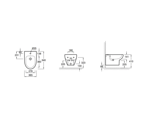 Биде подвесное Jacob Delafon Odeon Up E4765-00
