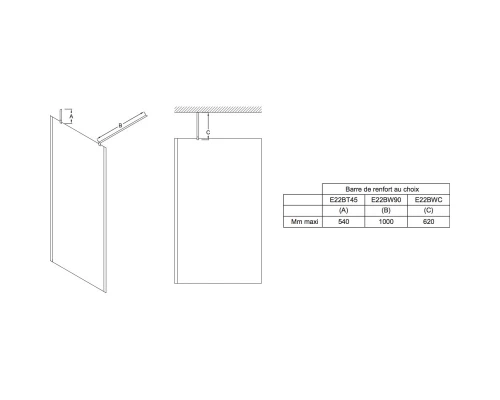 Горизонтальная штанга (угол 45°) Jacob Delafon Contra E22BT45-GA
