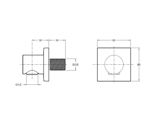 Подключение для душевого шланга Jacob Delafon Modulo E8467-CP